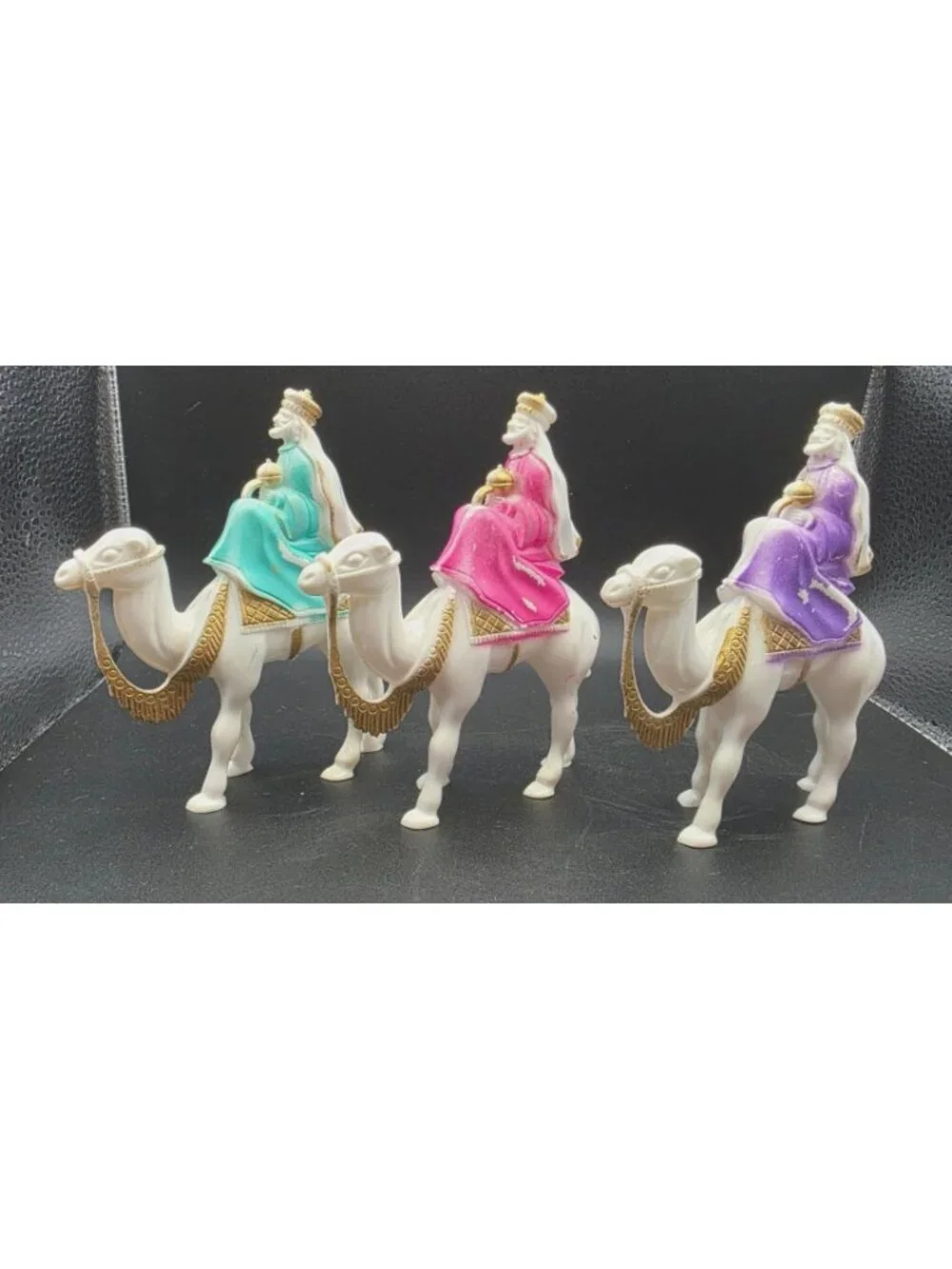 Vintage MCM Bradford Plastic Three Wiseman Christmas Figurines